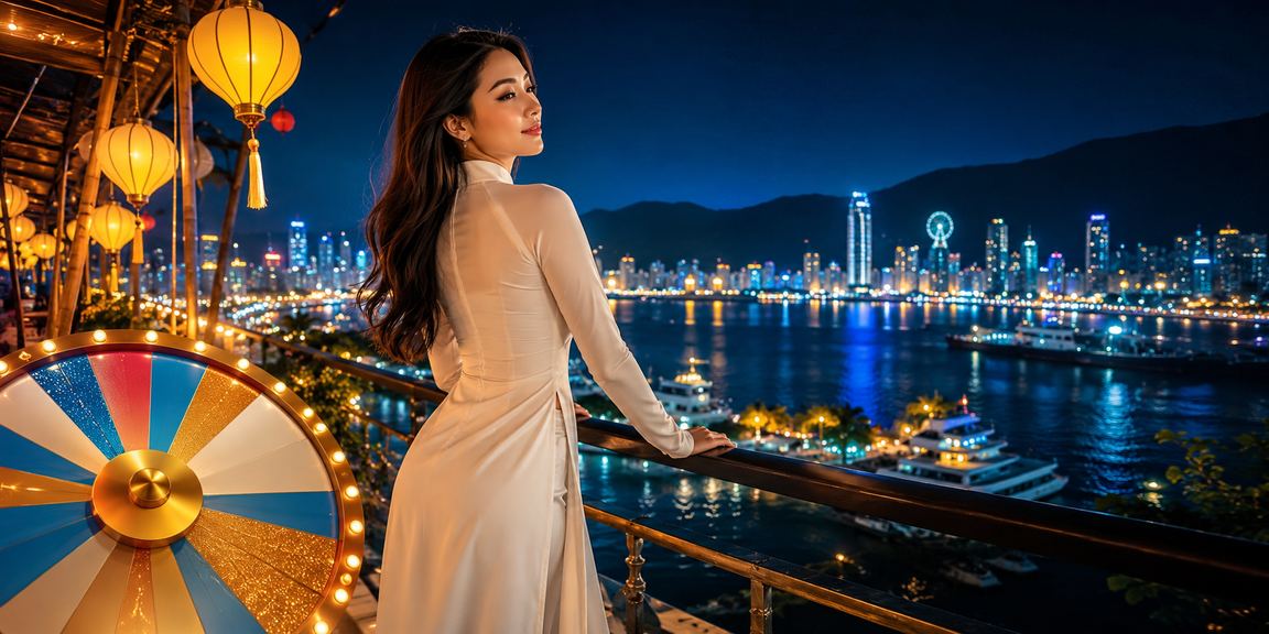 Người dùng áo dài tại Hội An tham gia rút thăm may mắn trên kuwin02
