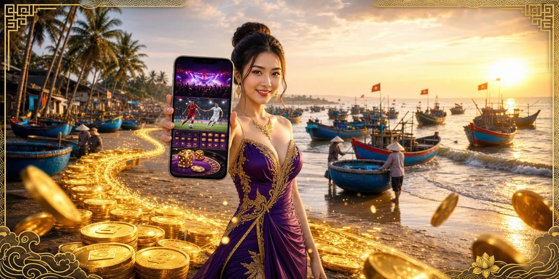 Người chơi truy cập kuwin02 trên điện thoại tại bãi biển Mũi Né