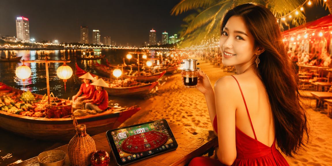 Người dùng tại Nha Trang truy cập nền tảng cá cược tại quán cà phê ven biển